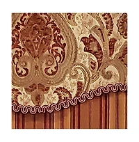 Rlf Home Chenille Fabric with Damask Motive Paisley Dream Glory Valance 3" Rod Pocket 50" x 16"