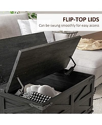 Homcom Table with Flip Top Hidden Storage, Square Center