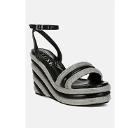 My Bliss Rhinestone Studded Wedge Sandals