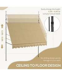 Outsunny 10' x 4' Retractable Awning, Non-Screw,