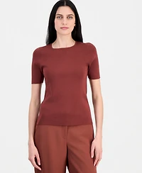 Tahari Asl Women's Short-Sleeve Sweater T-Shirt