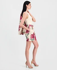 Tahari Asl Women's Floral-Print Pleated Shorts