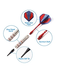 Gse Games & Sports Expert 18 Grams Chrome Soft Tip Darts(6-Pack) - Professional