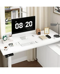 Homsee 2-Door 2-Drawer Adjustable Corner Table, Computer Desk, Writing Desk