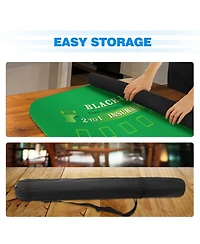 Gse Games & Sports Expert 70" x 35" Casino Blackjack Tabletop Layout Mat with Carrying Bag