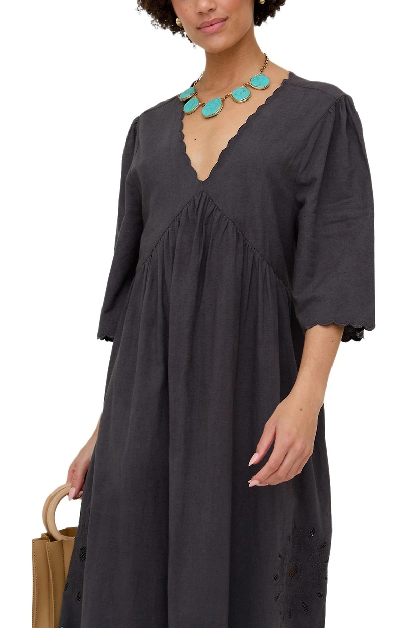 Raffya Women's Candice Flutter Sleeve Jacquard Maxi Dress