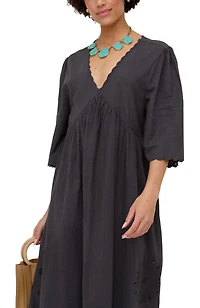 Raffya Women's Candice Flutter Sleeve Jacquard Maxi Dress