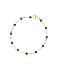 The Lovery Blue Sapphire Bead Chain Bracelet 14K Gold
