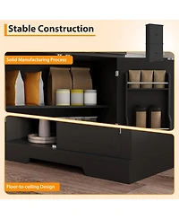 gaomon 72" Kitchen Pantry Cabinet with Drawer, Doors and Shelves, Wood Farmhouse Storage Cabinet, Large Storage Cupboard for Living Room