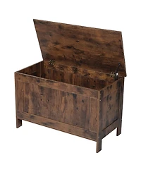 Slickblue Kids Wooden Toy Box Chest with Safety Hinge Storage Bench