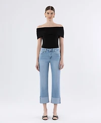 Vervet Women's High Rise Cuffed Straight Jeans