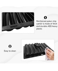 Gse Games & Sports Expert Las Vegas Style Dealer Table Chips Tray Rack for Poker (10 Rows, Holds 500 Chips)