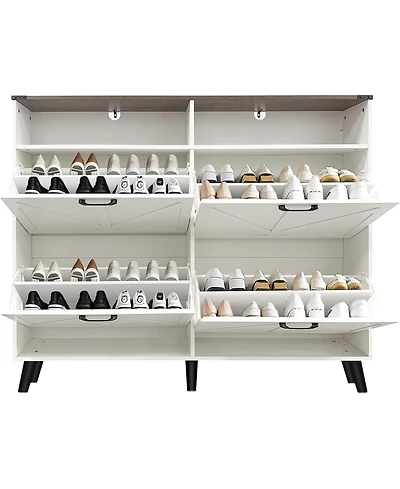 gaomon Double Shoe Cabinet Durable Storage Solution for Home Organization Compact and Stylish Design Perfect for Entryway or Bedroom