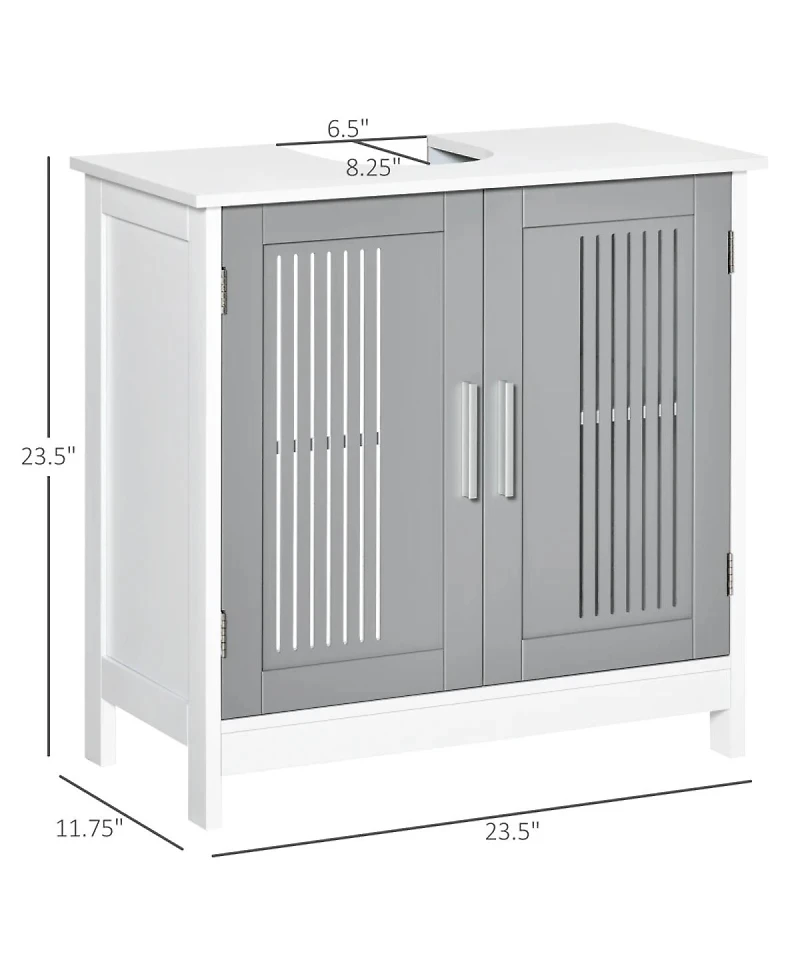 Sillysis 23.5 Inch Bathroom Sink Cabinet with Adjustable Shelf, Water-Resistant Under Storage for Small Spaces