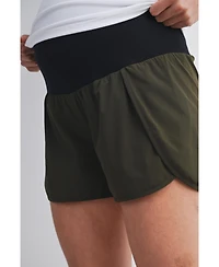 Hello Miz Women's Maternity Over-the-Belly Active Shorts with Built-In Liner