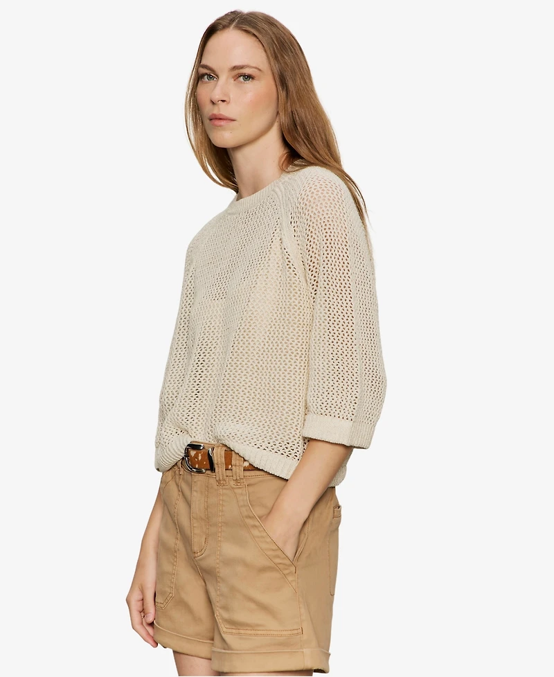 Sanctuary Women's Semi-Crop Raglan Sweater T-Shirt