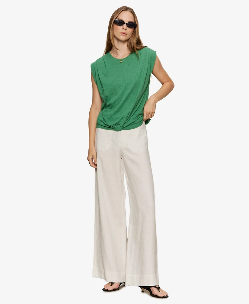 Sanctuary Women's Knot-Front Crewneck Muscle Tee