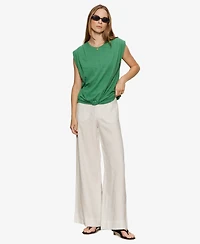 Sanctuary Women's Knot-Front Crewneck Muscle Tee