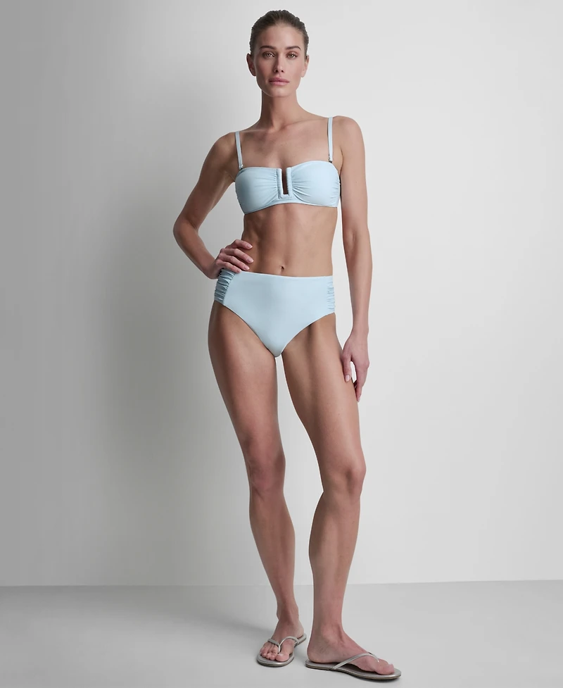 Dkny Women's Shirred U-Wire Bandeau Bikini Top