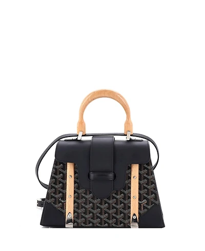 Pre-Owned Goyard Pm Saigon Top Handle Bag Coated Canvas with Leather