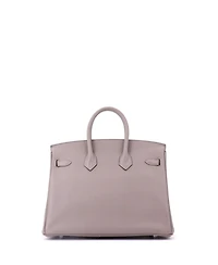 Pre-Owned HERMES Birkin 25 Handbag Grey Novillo with Palladium Hardware
