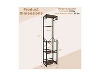 Slickblue Freestanding Coat Rack with 6 Hooks and 4 Storage Shelves