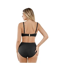 Popilush Women's Shapewear Ruched Tummy Control Bikini Top & High Waist Bottom Set