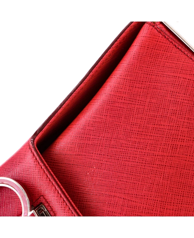 Pre-Owned Salvatore Ferragamo East West Trifolio Shoulder Bag Leather
