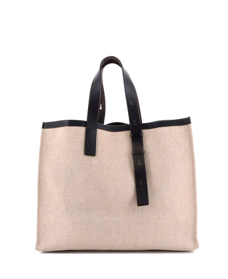 Pre-Owned Salvatore Ferragamo Large Logo Shopping Tote Canvas with Leather