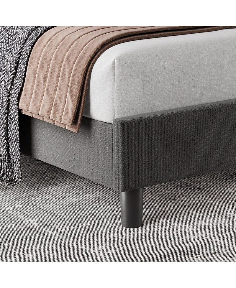 gaomon King Bed Frame with Headboard- Strong Wood Slats Easy Assembly No Box Spring Needed