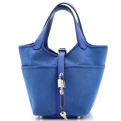 Pre-Owned HERMES Pm Cargo Picotin Lock Bag Canvas and Swift