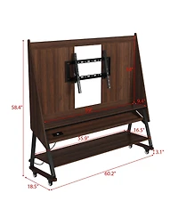 Homsee 40-60 Inch Universal Tv Stand, Movable Media Console, Entertainment Center with 3-Layer Storage Rack