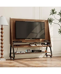 Homsee 40-60 Inch Universal Tv Stand, Movable Media Console, Entertainment Center with 3-Layer Storage Rack