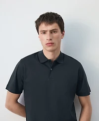 Mango Men's Cotton Fine-Knit Polo Shirt