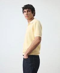 Mango Men's Cotton Knitted Structure Polo Shirt