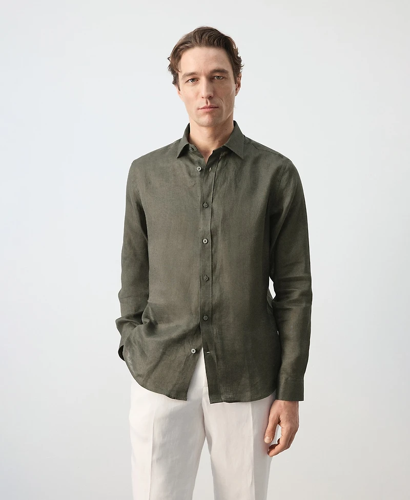 Mango Men's Regular-Fit Linen Shirt