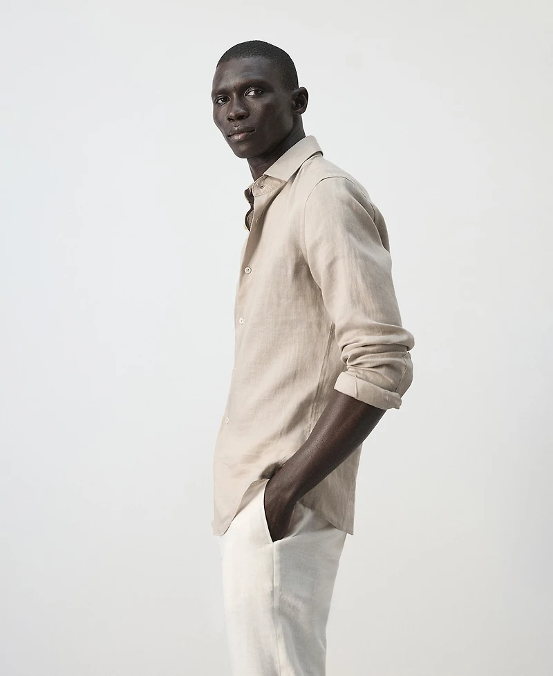 Mango Men's Linen Slim-Fit Shirt
