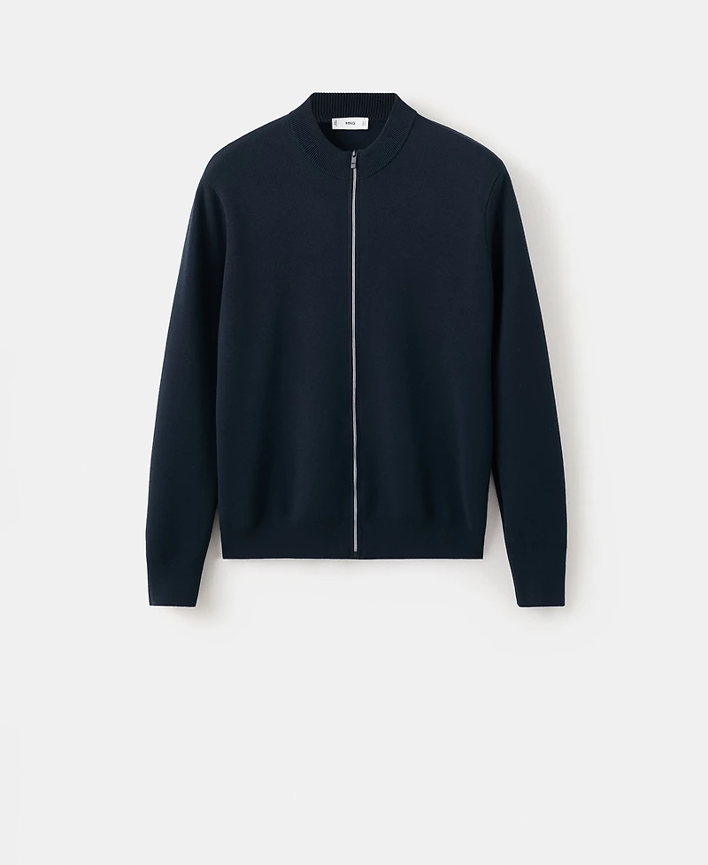 Mango Men's Comfort Stretch Knit Cardigan Sweater