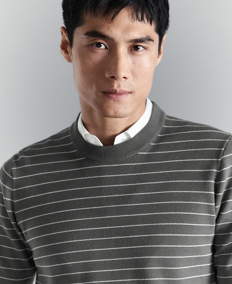 Mango Men's Comfort Stretch Striped Sweater
