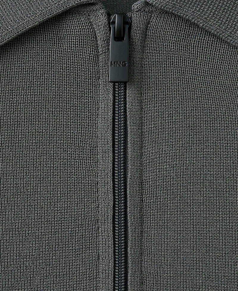 Mango Men's Comfort Stretch Zip Polo Shirt