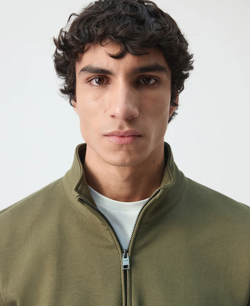 Mango Men's Cotton Zip-Neck Sweatshirt
