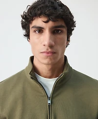 Mango Men's Cotton Zip-Neck Sweatshirt