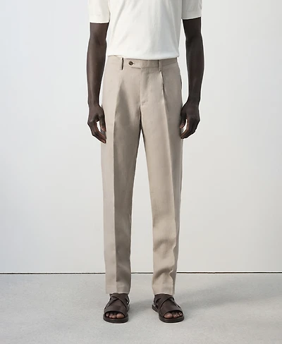 Mango Men's Amalfi Linen Slim-Fit Suit Pants