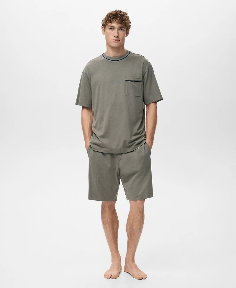 Mango Men's 2-Piece Cotton T-Shirt and Pajama