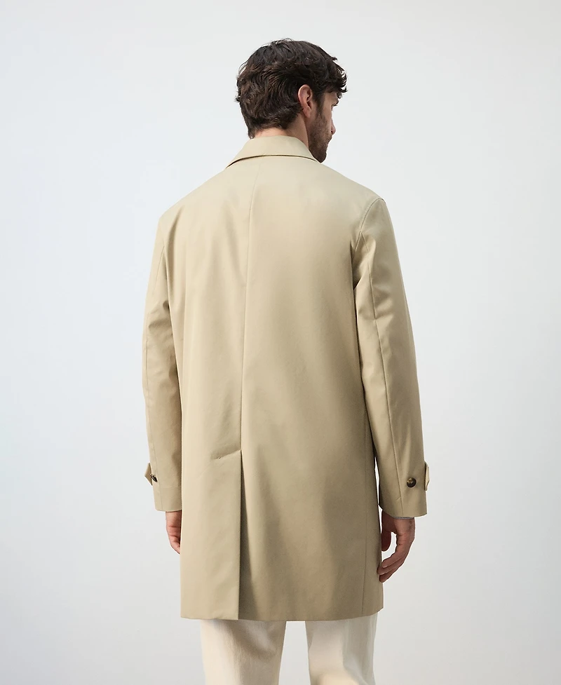 Mango Men's Water-Repellent Pockets Trench Coat