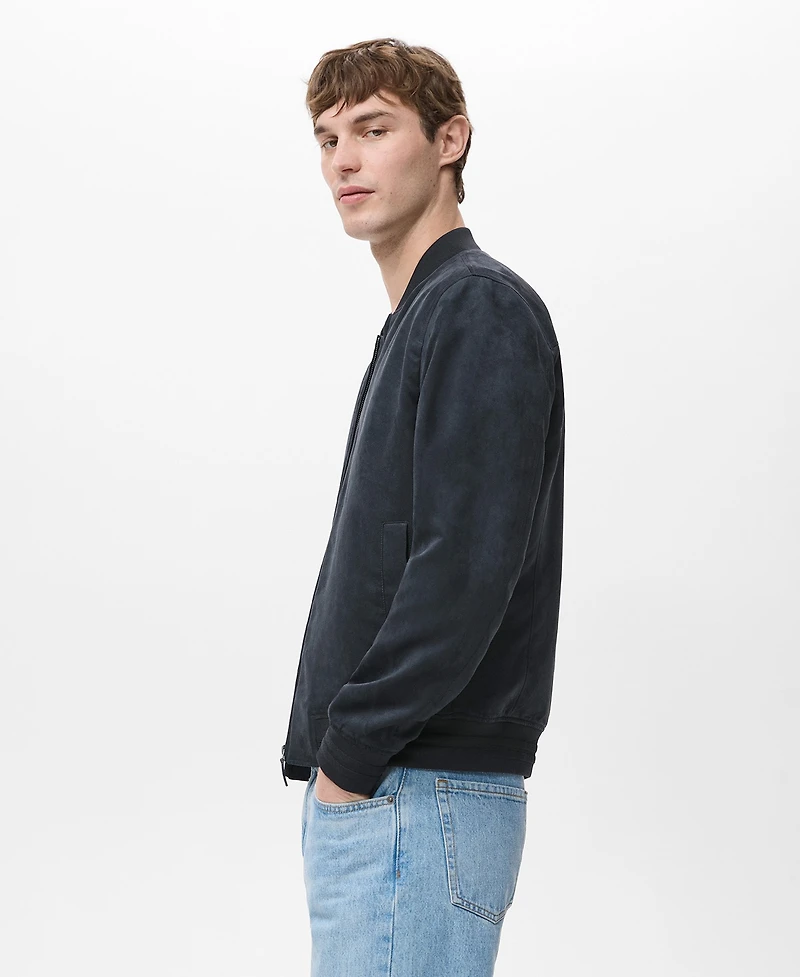 Mango Men's Suede-Effect Bomber Jacket