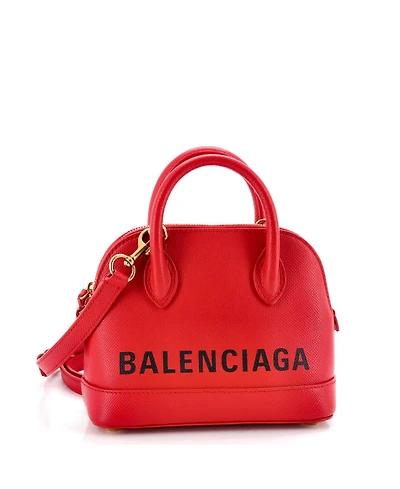 Pre-Owned Balenciaga Xxs Logo Ville Bag Leather