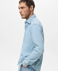Mango Men's Cotton Denim Shirt