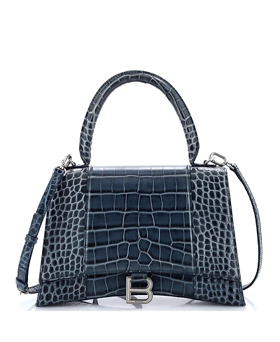 Pre-Owned Balenciaga Medium Hourglass Top Handle Bag Embossed Leather