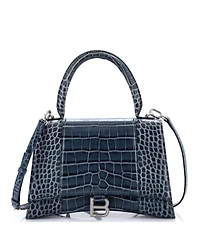 Pre-Owned Balenciaga Medium Hourglass Top Handle Bag Embossed Leather